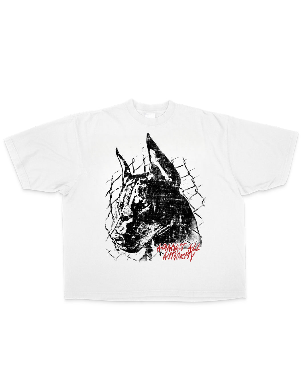 ‘UNCHAINED DOG’- WHITE SHIRT